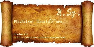 Michler Szalóme névjegykártya